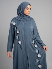 The Slate Blossom Abaya