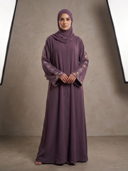 Plum Flora Abaya