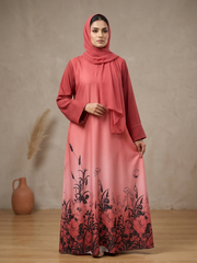 Coral Bloom Abaya