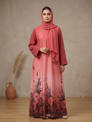Coral Bloom Abaya