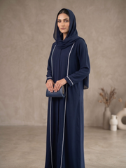 Elara Blue Luxe Abaya