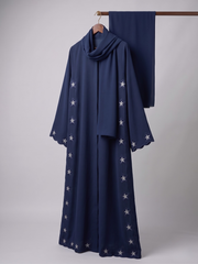 Navy Blossom Abaya