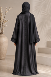 (CLEARANCE) Charcoal Pleated Abaya