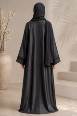 (CLEARANCE) Charcoal Pleated Abaya