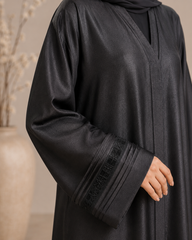 (CLEARANCE) Charcoal Pleated Abaya