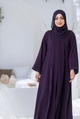 Plum Mocha Stone Abaya