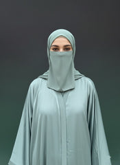 Sage Abaya With Naqab & Scarf