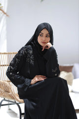 Black Floral Majesty Abaya