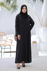 Black Floral Majesty Abaya