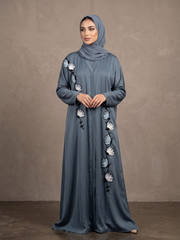The Slate Blossom Abaya