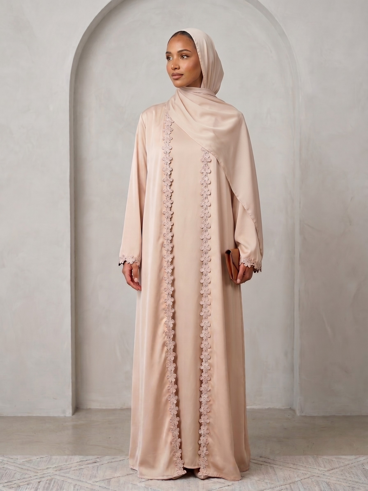 Petal Cream Abaya