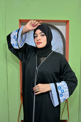 Blue Petal Noir Abaya