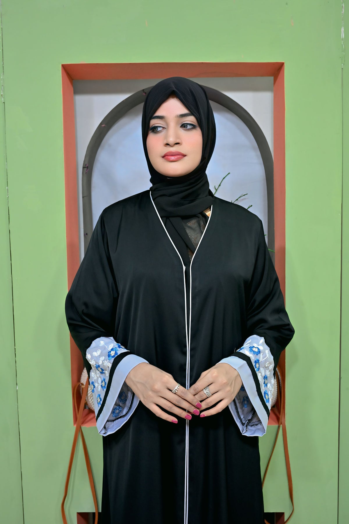 Blue Petal Noir Abaya