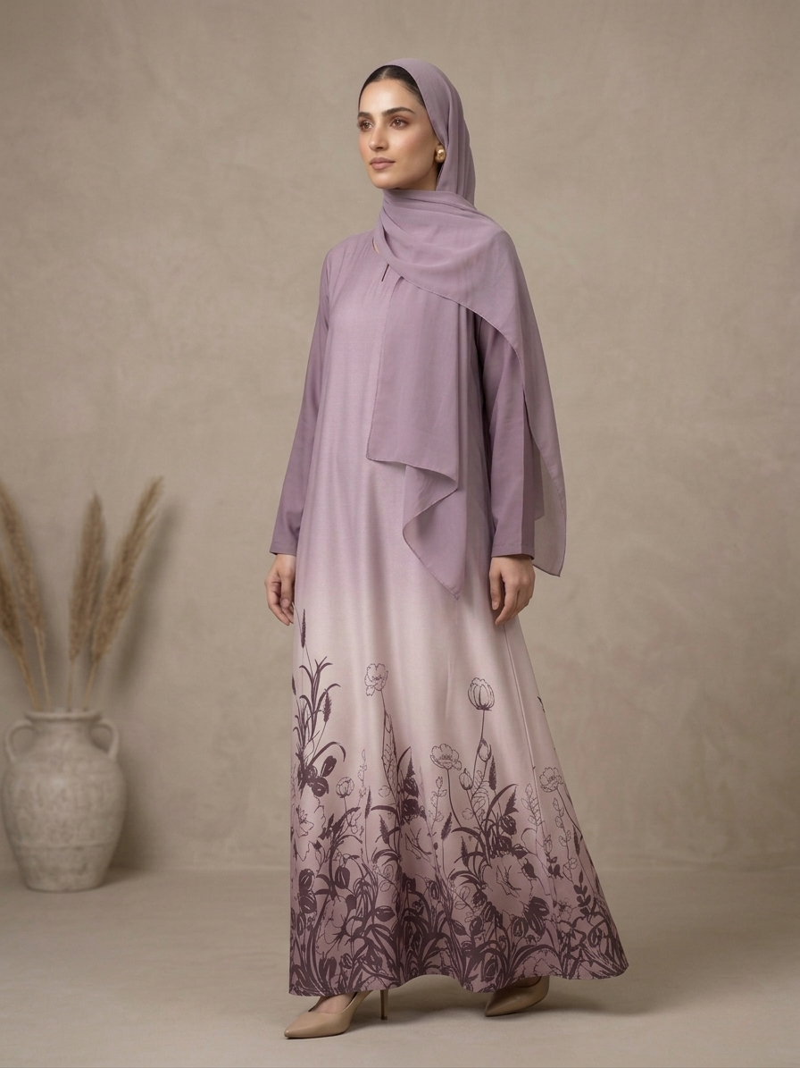 Sahar Blush Ombre Abaya