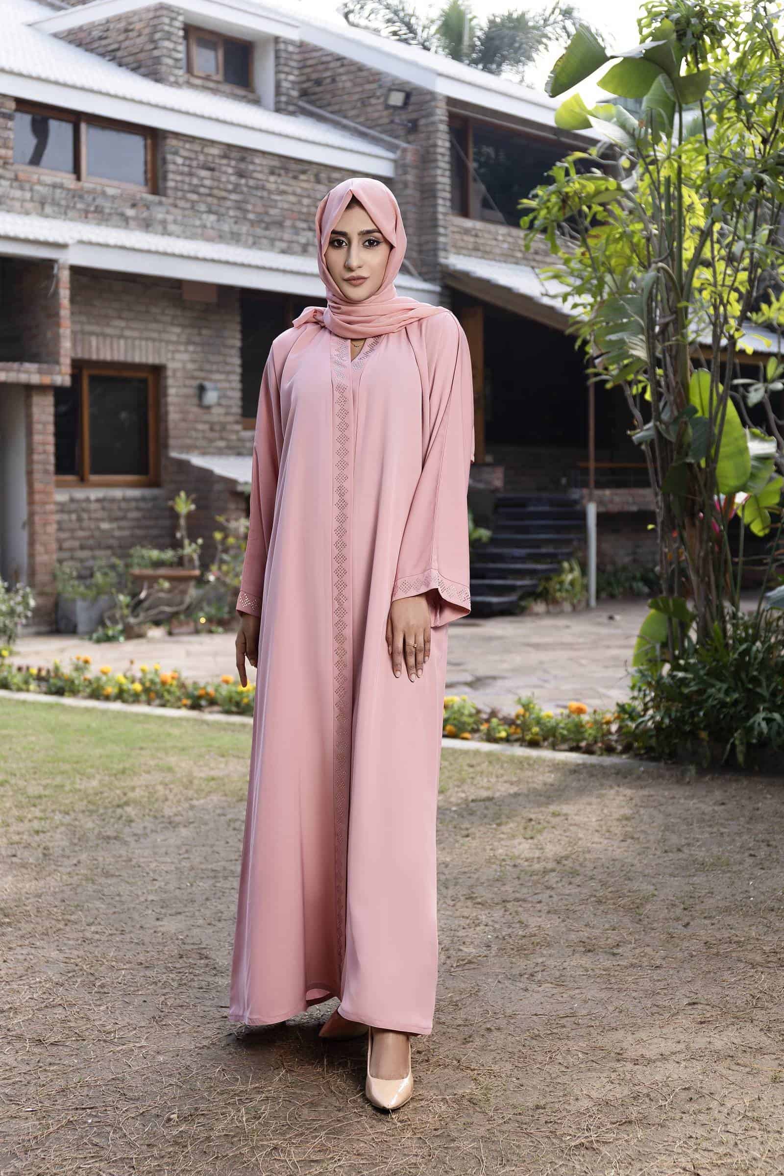 Pink Stone Abaya