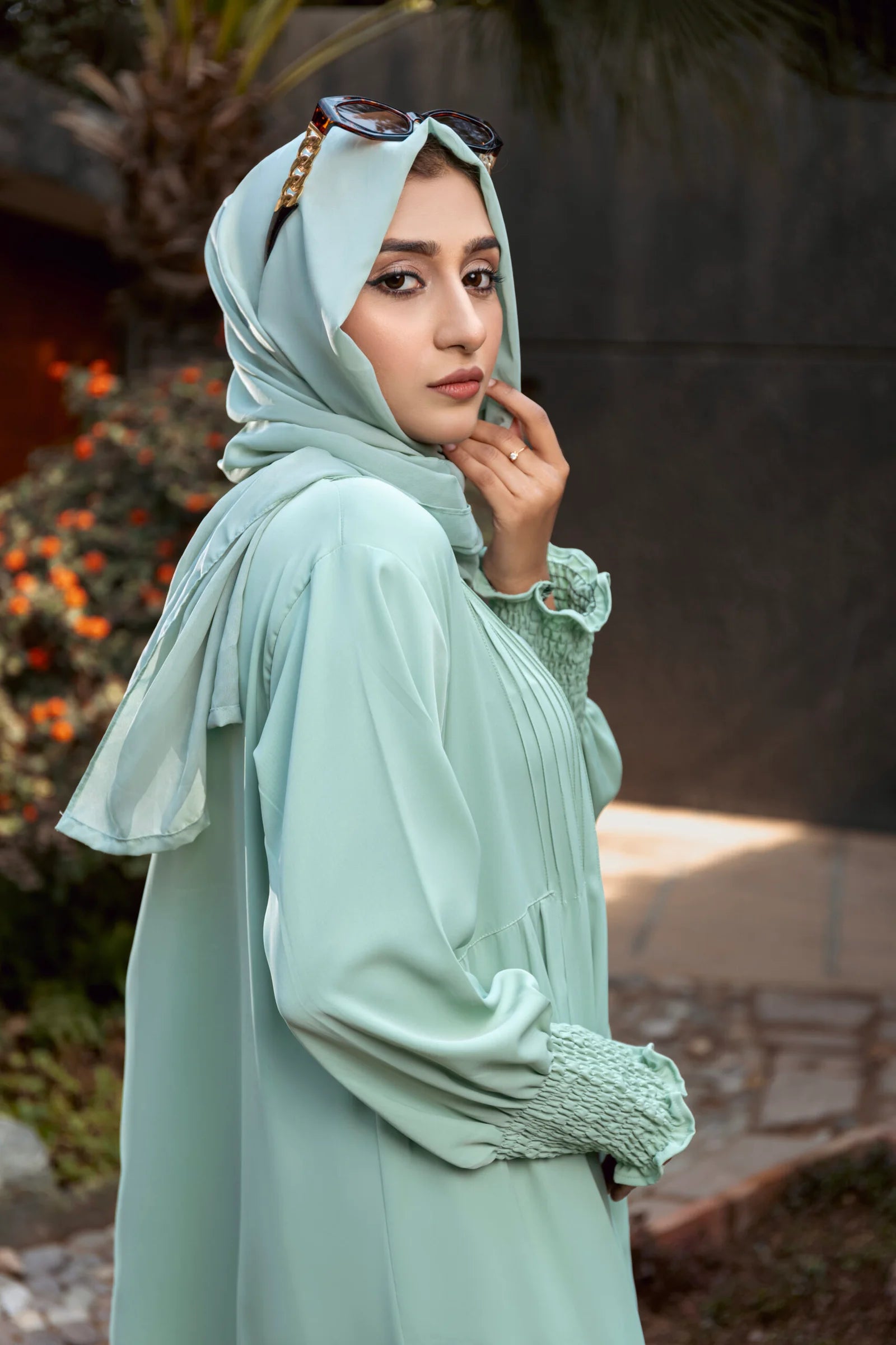Pastel Green Abaya