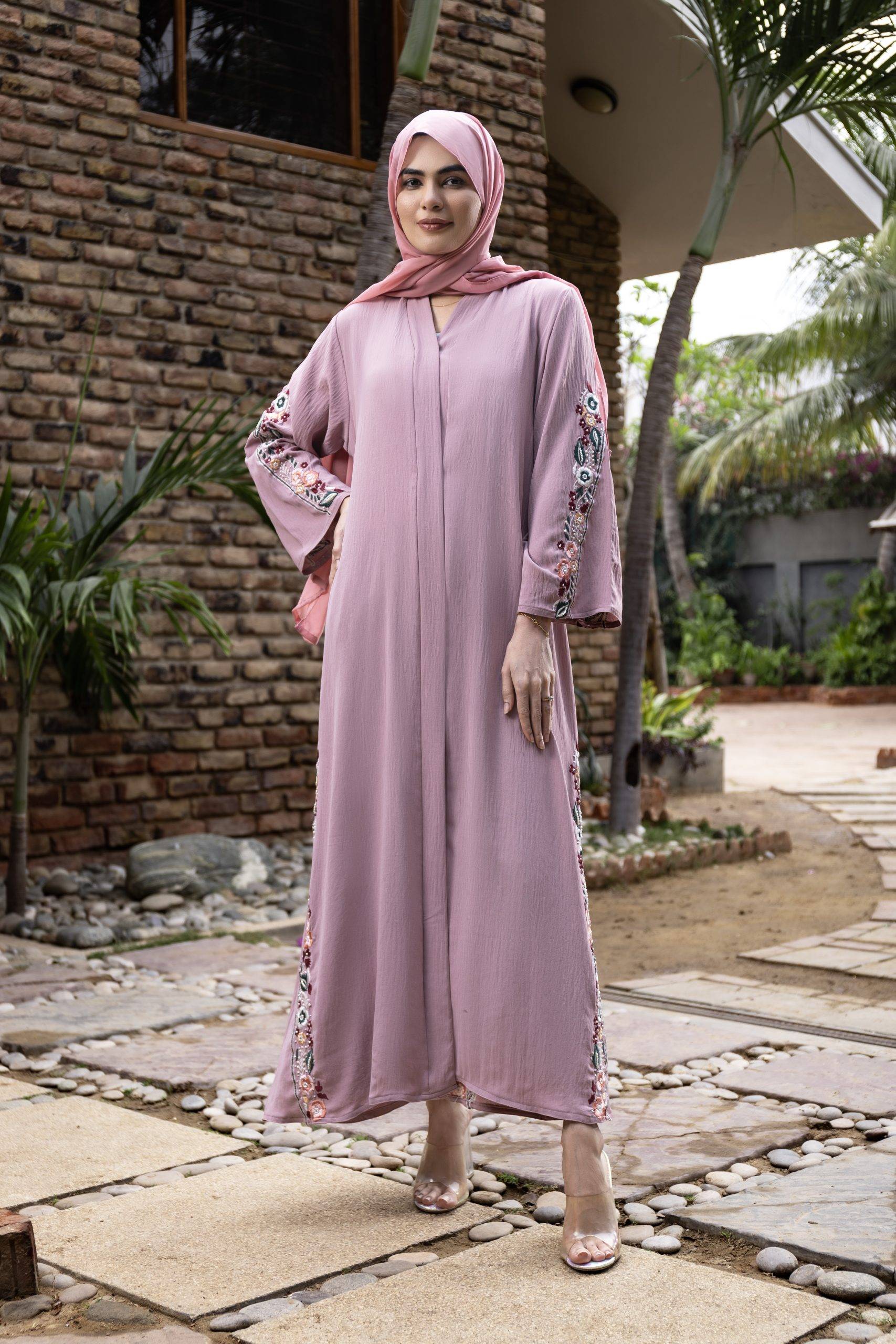Blush Pink Abaya (Nidah Fabric)