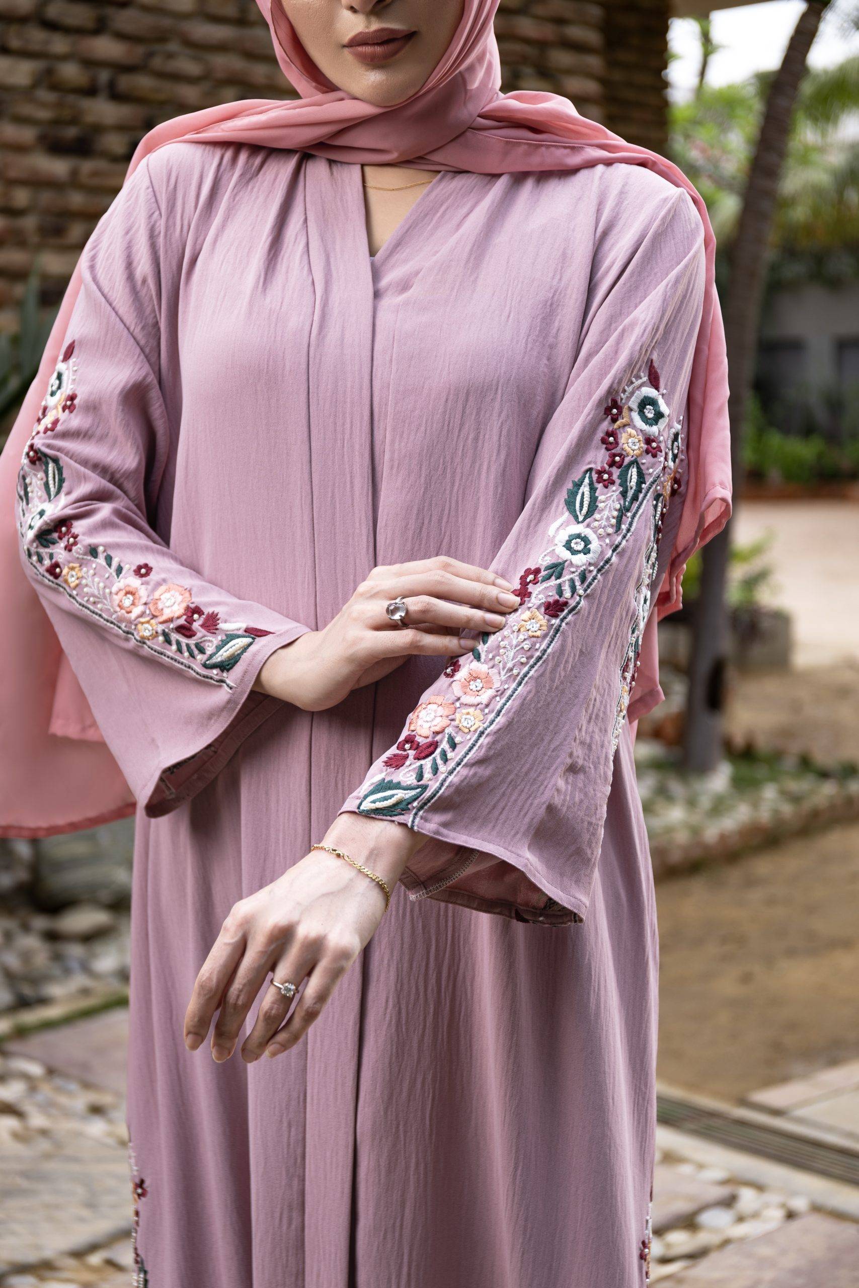 Blush Pink Abaya (Nidah Fabric)