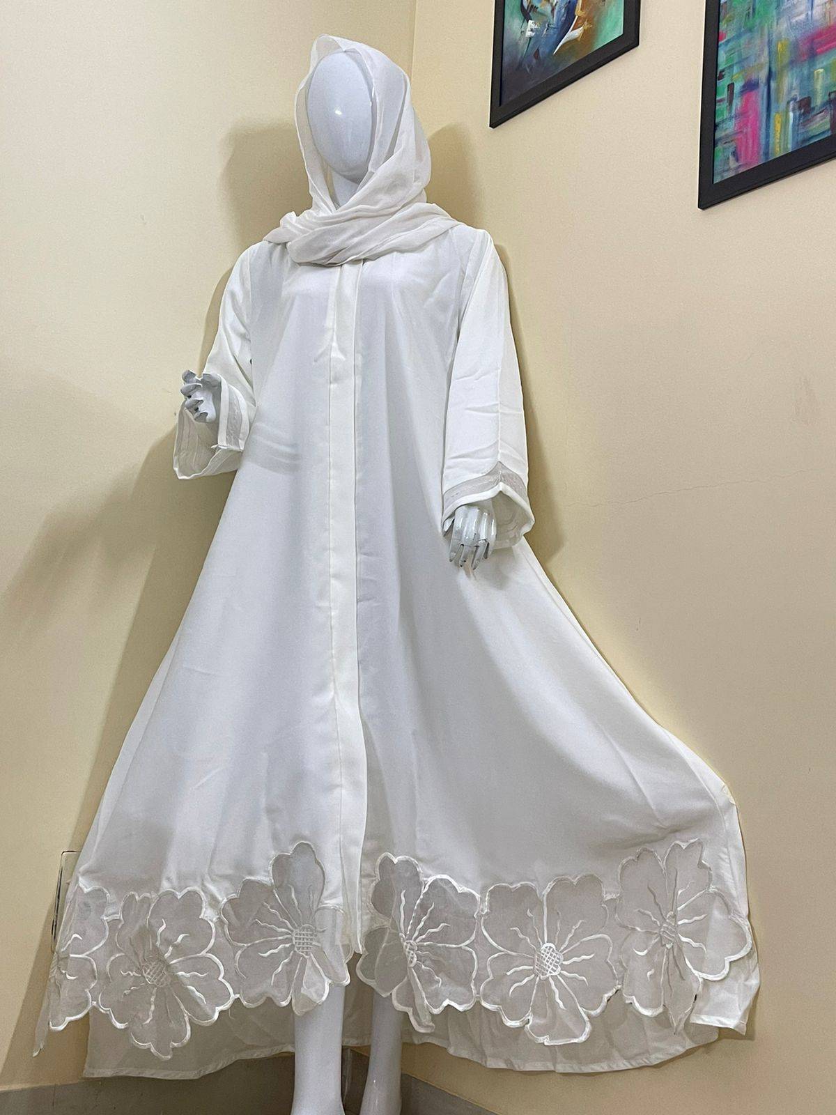 White Celestial Abaya
